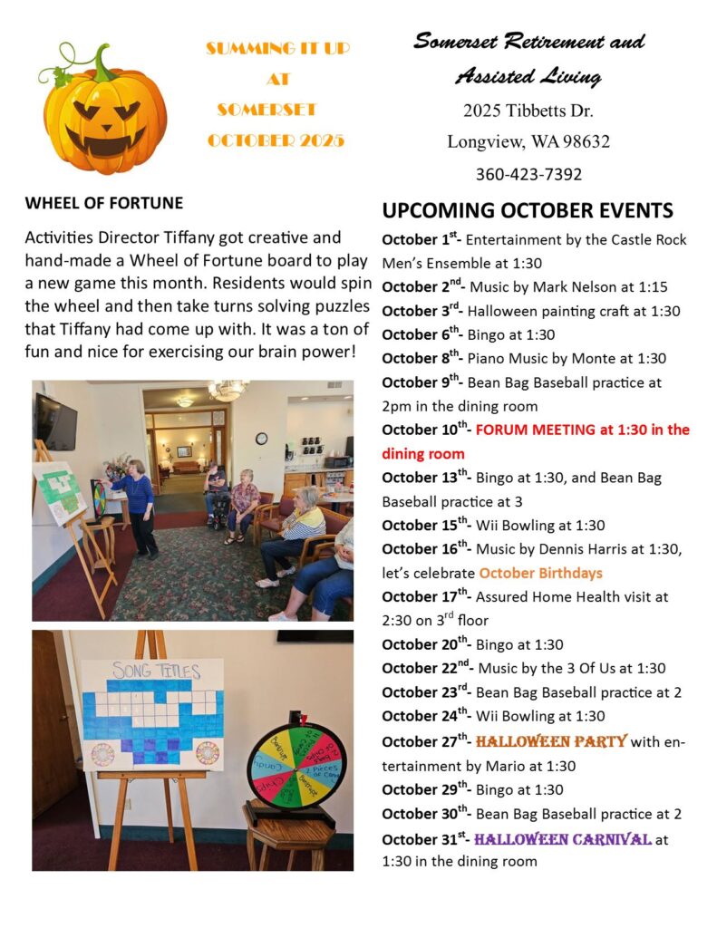 senior living news, assisted living, retirement home, somerset, longview wa