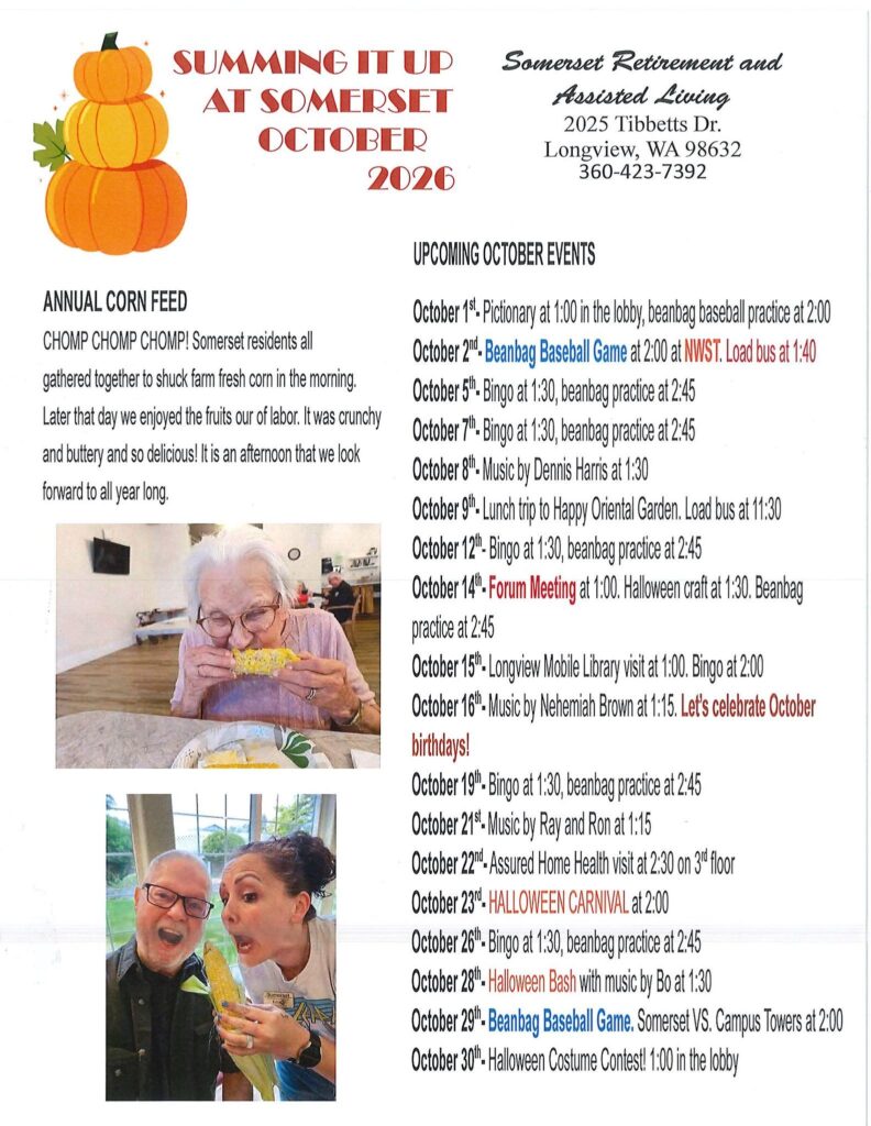 assisted living, senior news, retirement home, senior living, longview wa, somerset
